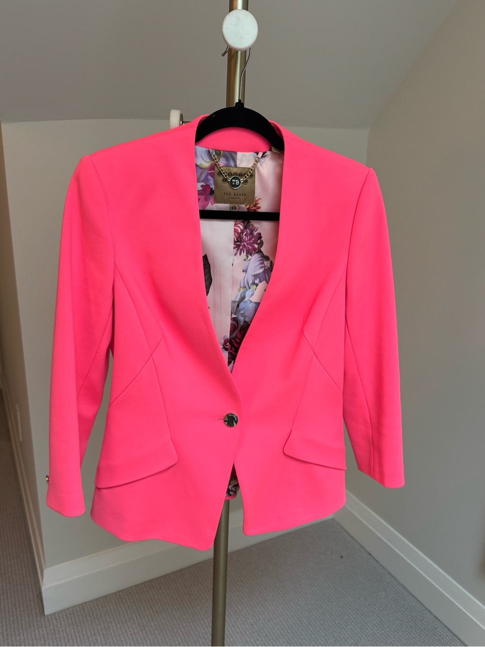 Ted Baker Neon Pink Single-Button Blazer